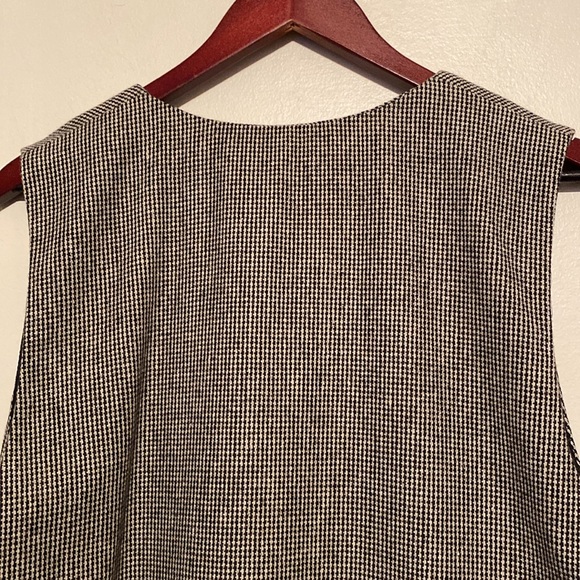 Joan Leslie Vintage Black & White Houndstooth Wool Button-Down Dress size 12 - Picture 7 of 12